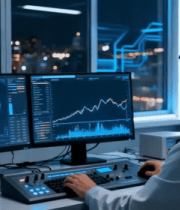 科研人员操作脑电设备3180#横屏 