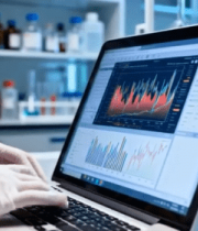 科研人员实验室操作笔记本电脑11510#横屏 