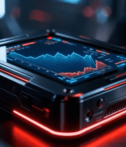 科技设备显示波动图表3487#横屏 