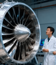 科研人员观察航空发动机10560#横屏 