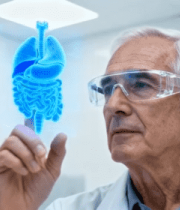 医生在实验室操作虚拟人体器官10994#横屏 