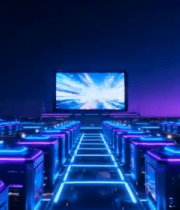 科技感数据中心夜景画面9293#横屏 