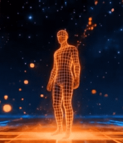 科技感网格人物光影场景3391#横屏 