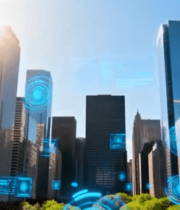 科技感城市高楼与虚拟界面7478#横屏 