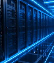 科技感服务器机房内部场景3235#横屏 