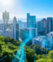 科技感城市风光俯瞰画面10335#横屏 