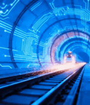 科技感地铁穿梭隧道画面6278#横屏 