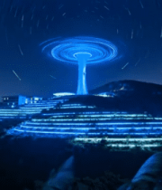 夜晚山地灯光与星空素材7987#横屏 