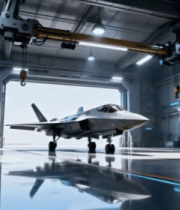 科幻机库中的战斗机8433#横屏 