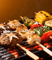 烤架上的蔬菜肉类烧烤12986#横屏 