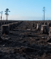 砍伐后的森林树桩景象10884#横屏 