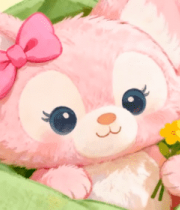 卡通小猫抱花裹着绿布7345#横屏 