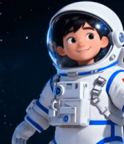 卡通宇航员太空形象 ()4160#横屏 