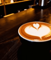咖啡店吧台的拉花咖啡14049#横屏 