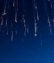 夜空绽放的金色烟花2407#横屏 