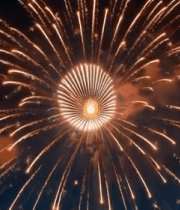 夜空中绽放的绚丽烟花(2)2865#横屏 