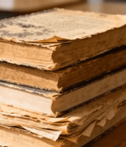 旧书籍堆叠在木桌上1457#横屏 