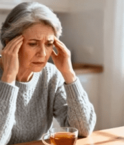 居家老人双手扶额显不适3505#横屏 