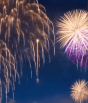 夜空绽放的多彩烟花4595#横屏 
