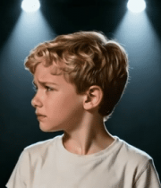 聚光灯下金发男孩特写11934#横屏 