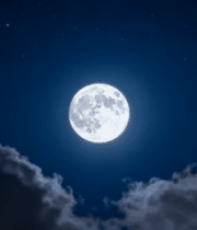 夜空明月与云朵素材4853#横屏 