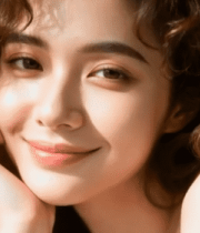 卷发女性托腮特写素材5392#横屏 