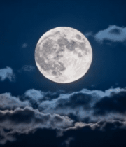 夜空明月与云朵景象10582#横屏 