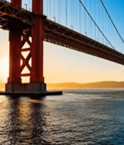 旧金山金门大桥日落风光6647#横屏 