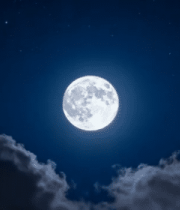 夜空明月与云朵素材4853#横屏 