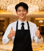 酒店工作人员竖拇指微笑753#横屏 