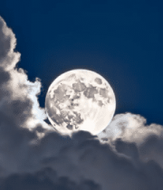 夜空满月与云层景象1833#横屏 