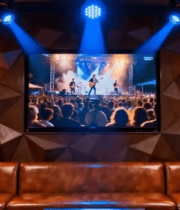 酒吧内电视播放乐队演出画面6135#横屏 