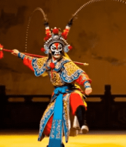 京剧演员舞台持兵器表演561#横屏 