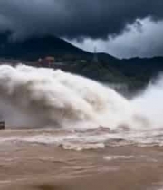 大坝泄洪场景4871#横屏 