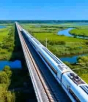 高铁穿行自然风光4026#横屏 