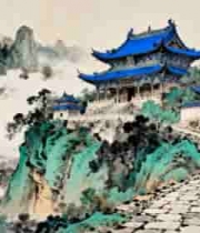 古风山水楼阁景观素材1921#横屏 