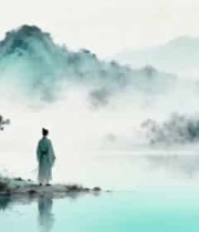 古风人物立于山水间2984#横屏 