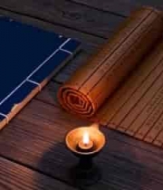 古籍竹简书卷与烛台素材1821#横屏 