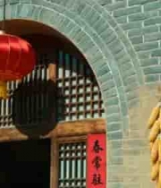 古建筑门口红灯笼春联场景3548#横屏 