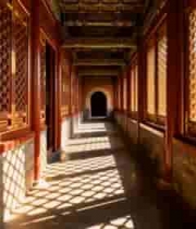 故宫古建筑走廊光影景象5220#横屏 