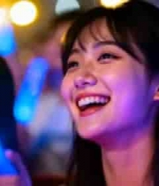 观众手持荧光棒观看演出1730#横屏 