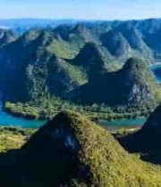 桂林漓江山水航拍全景4743#横屏 