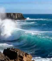 海边礁石海浪与灯塔景观(1)3131#横屏 