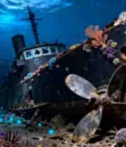 海底沉船与珊瑚景观1747#横屏 