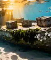 海底沉船与鱼群景观4413#横屏 