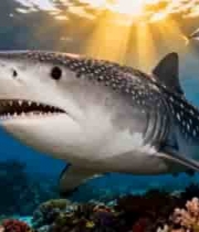 海底鲨鱼与鱼群全景1168#横屏 