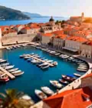 海港城镇全景航拍素材779#横屏 