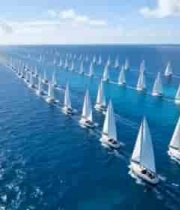 海上帆船航行全景4810#横屏 