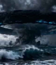 海上飞碟悬浮科幻场景2759#横屏 