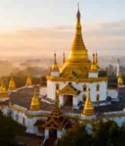 金色佛塔寺庙全景4409#横屏 